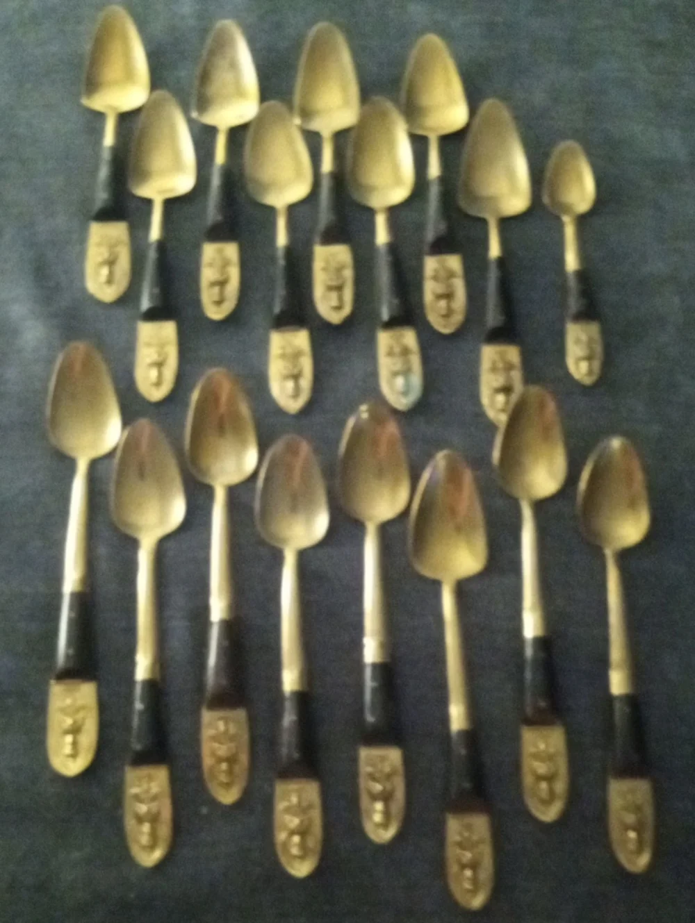 Vintage SIAM Brass & Rosewood Spoons